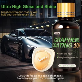 10H Ceramic Coating for Cars, Advanced Graphene Ceramic Coating for Auto Car Detailing, Auto Paint Correction Gloss Hydrophobicty Scratch Resistant,30ML(2-Pack)