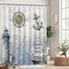 Mocsicka Nautical Sailboat Shower Curtain Lighthouse Compass Anchor Bathroom Shower