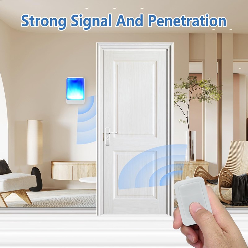 Loud Flash Doorbell with 7 Colors of Bright Light and