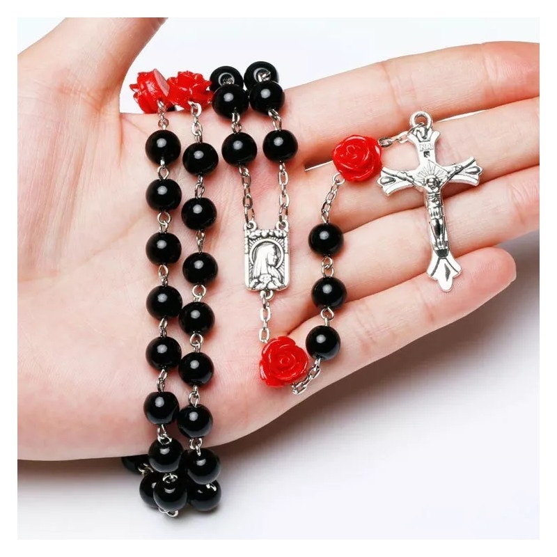 Rosarios Catolico Rosa Mistica Virgen María Bola Tipo Perla