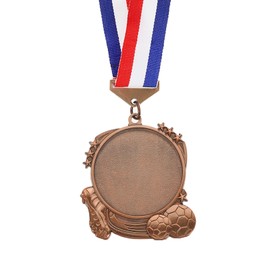 PATIKIL Medaille, 3-Zoll-Fußball-Platzmedaille mit glatter Schleife Fußball-Party-Gefallen-Preis für Sporttreffen-Wettbewerbe, Rot Bronze