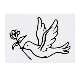 'Flying Dove With Flower' Temporary Tattoo - Water Resistant, Skin-Safe, Non-Toxic Transfer (TO00021466)