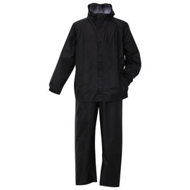 MC.S.P Large Size Breathable Waterproof Rain Suit, black