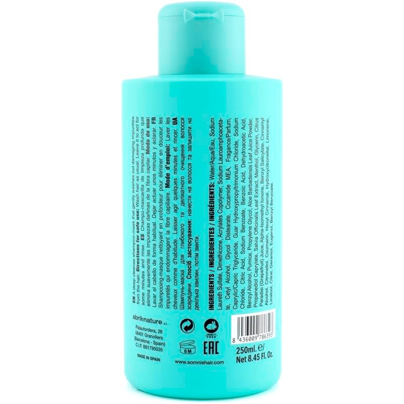 somnis&hair 2-in-1 Cleansing Shampoo and Mask Detox 0% Parabens Vegan