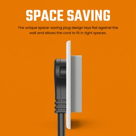 Flat Extension Cord 30ft for Indoor & Outdoor Use by Bindmaster- UL-Listed 3-Prong Power Cord- Space-Saving (3 Pack)