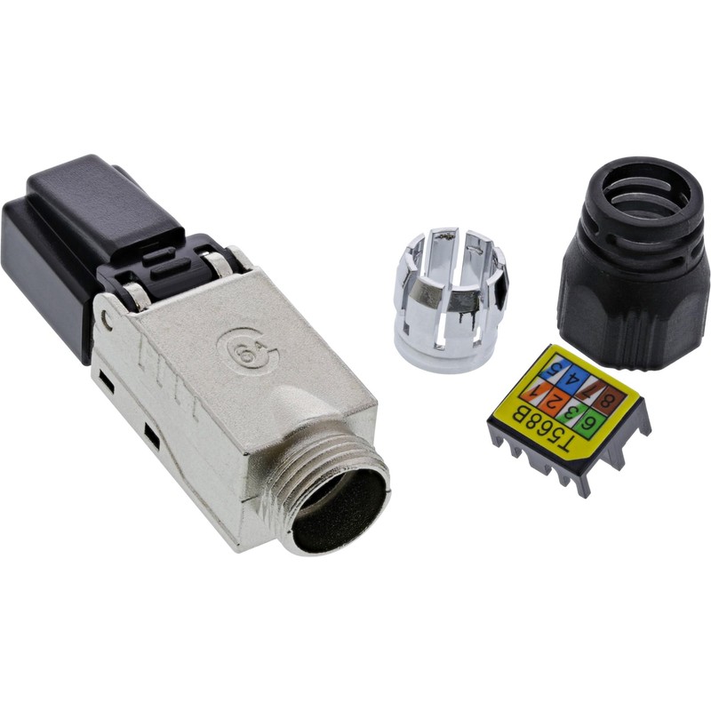 InLine 76204B RJ45 Connector Cat.6A 500 MHz, Field Assembled, Shielded,