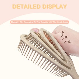 Checkzed Organic Detangling Hair Brush for Women, Men & Children - Does Not Pull on Hair - Hair Straightening Brushes for Straight, Curly & Wet Hair - Unique Spiral Hairbrush