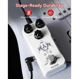 RVONE Pro Analog Overdrive Pedal | Vintage-Modern Dual Voice Guitar Stompbox | Transparent Boost & Dynamic Clipping Circuit | True-Bypass Studio-Grade Effect for Blues Rock Recording