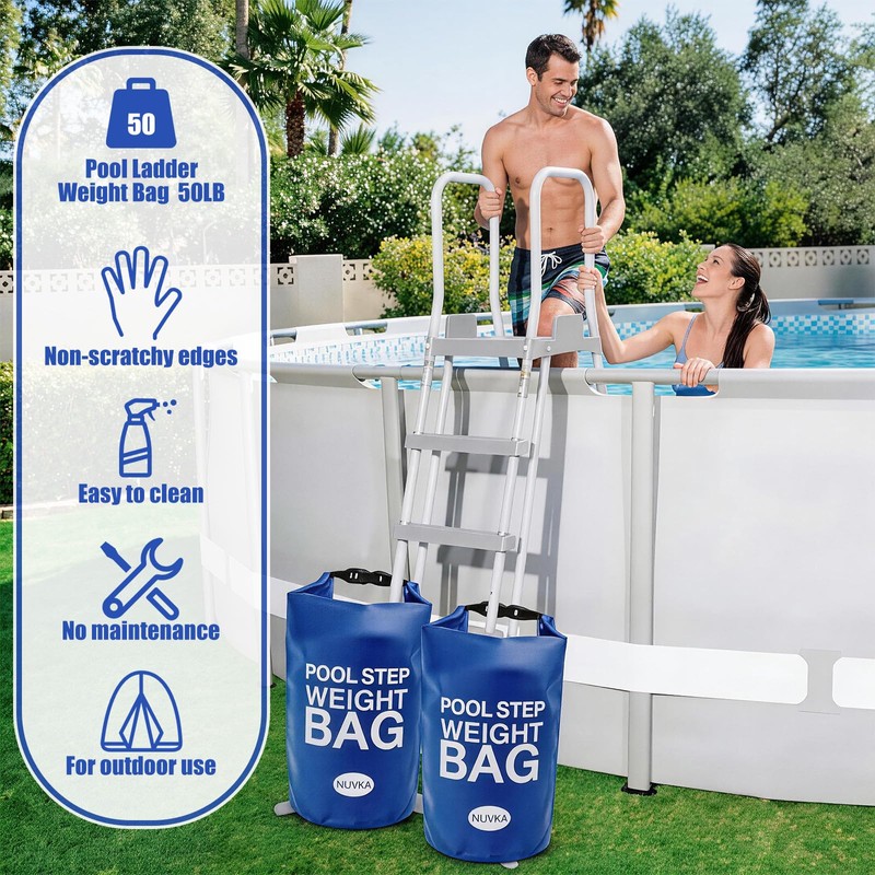 Kingdder 2 Pcs 50LB Heavy Duty Pool Ladder Weights, Universal