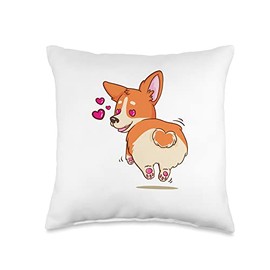 Corgi Butt Cute Dog for Corgi Mom and Dog Dad Kawaii Corgi Throw Pillow