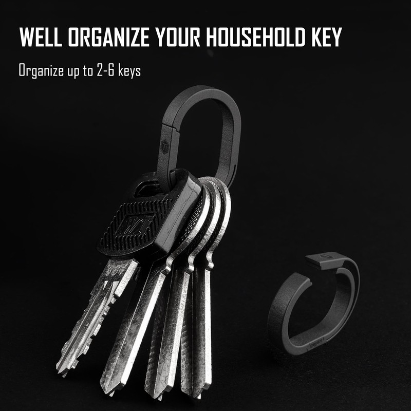 Titan EDC Carabiner Key Ring, Split Key Ring, Quick Release