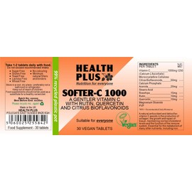 Health Plus Softer-C 1000 : Gentler Vitamin C Supplement 1000mg : 30 Tablets, in a Planet-Friendly 99% Recycled Pot