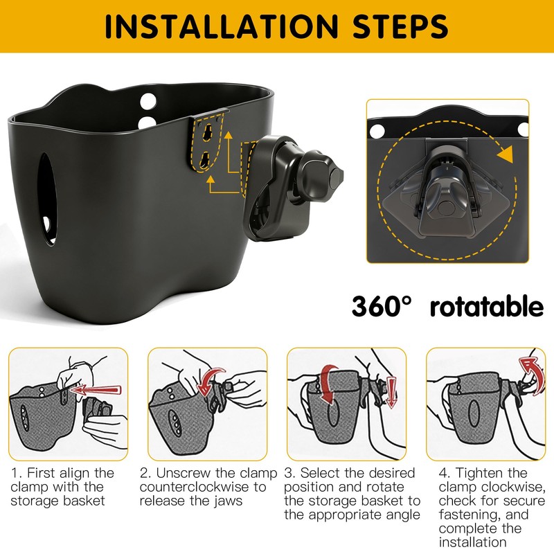 Wheelchair Cup Holder, Cup Holder for Walker, Basket for Walkers