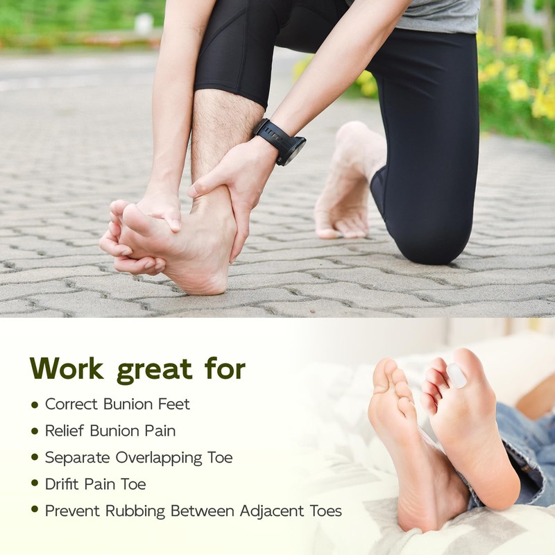 Bukihome 12 Pack Gel Toe Separators, Bunion Corrector for Men