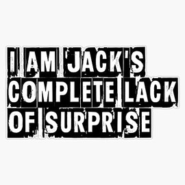 I Am Jack's Complete Lack of Surprise - Fight Club Bumper Sticker Vinyl Decal 5 inches