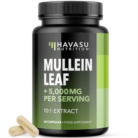 Mullein Leaf Capsules for Respiratory Health - 5000mg Extract 10:1 for Lung Support and Immune Function - 60 Count - Vegan, Non-GMO Capsules - Herbal Supplement for Daily Wellness - 2 Month Supply