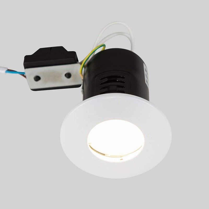 MiniSun | Fire Rated White Domed GU10 Ceiling Downlight |