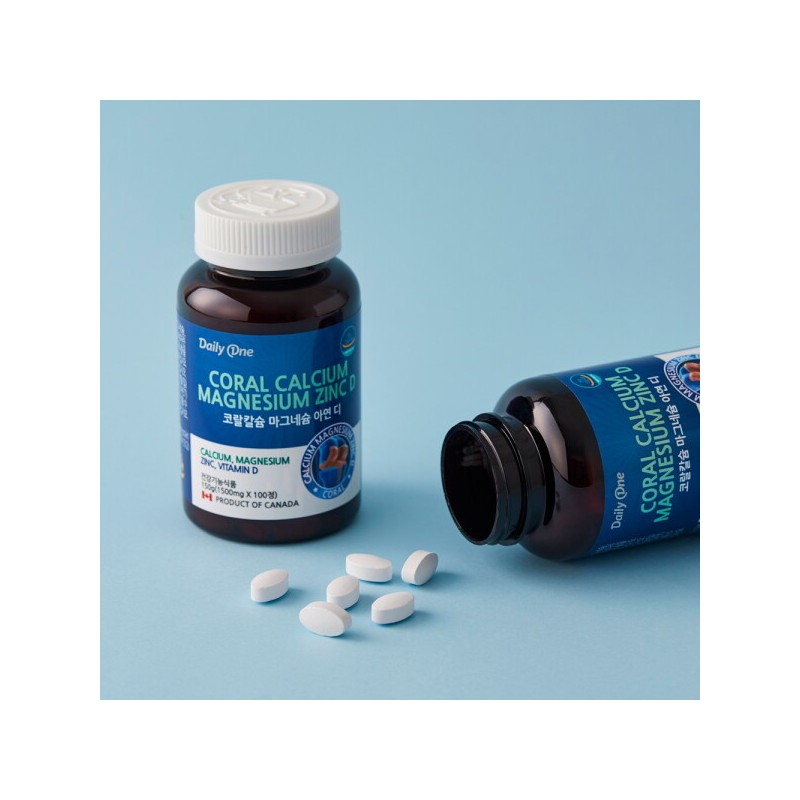 Daily One 데일리원 코랄칼슘마그네슘아연디 1500mg X 100정 1통 Daily One