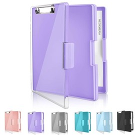 Portapapeles con Doble Compartimentos, Portapapeles transparente con almacenamiento, Portapapele de Almacenamiento de Plástico Multifunción, para médi