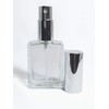 Clear Glass 60 ml. Flat Shape Spray Bottle. Fine Mist