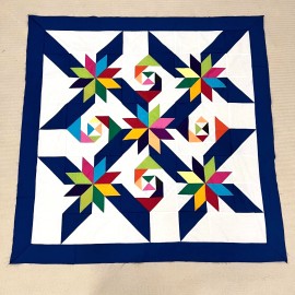 Handmade Lemoyne Trails Baby Quilt Top 47x47" Pieced~ BABY/BED/Wall Decor