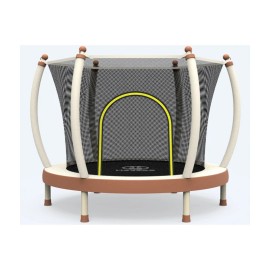 Zoshine 60 Inch Kid Trampoline with Safety Net for Backyard Outdoor Family Fun Children Play Garden Jumping Game SportsColor: Beige