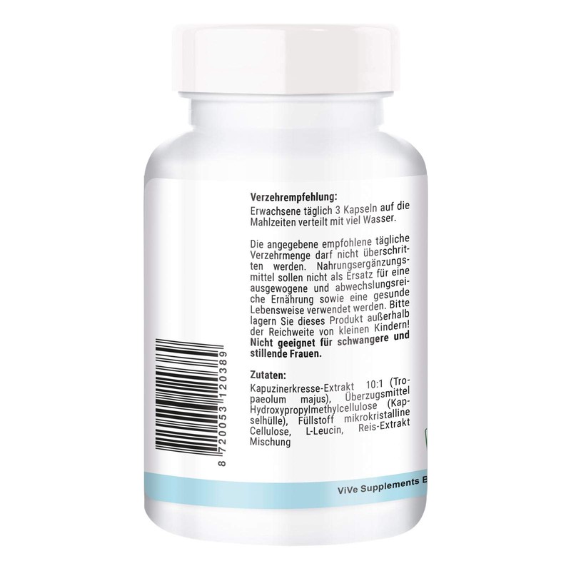 Nasturtium Extract, 500 mg, 180 Capsules, High Dose, Vegan, Quality