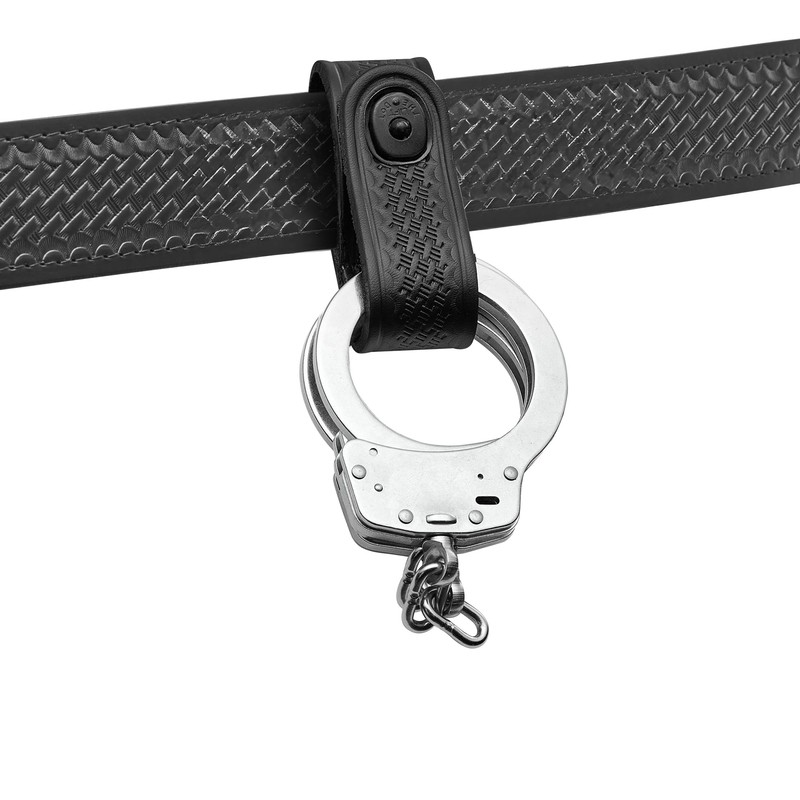 JAY-PEE Tactical Basketweave Leather Handcuff Strap Holder with Black Safety