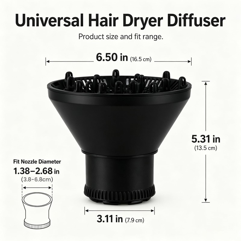 Universal Hair Dryer Diffuser, Blow Dryer Nozzle Hair Dryer-Attachment