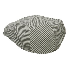 Jeanne Simmons Men's Seersucker Ivy Cap - Black L