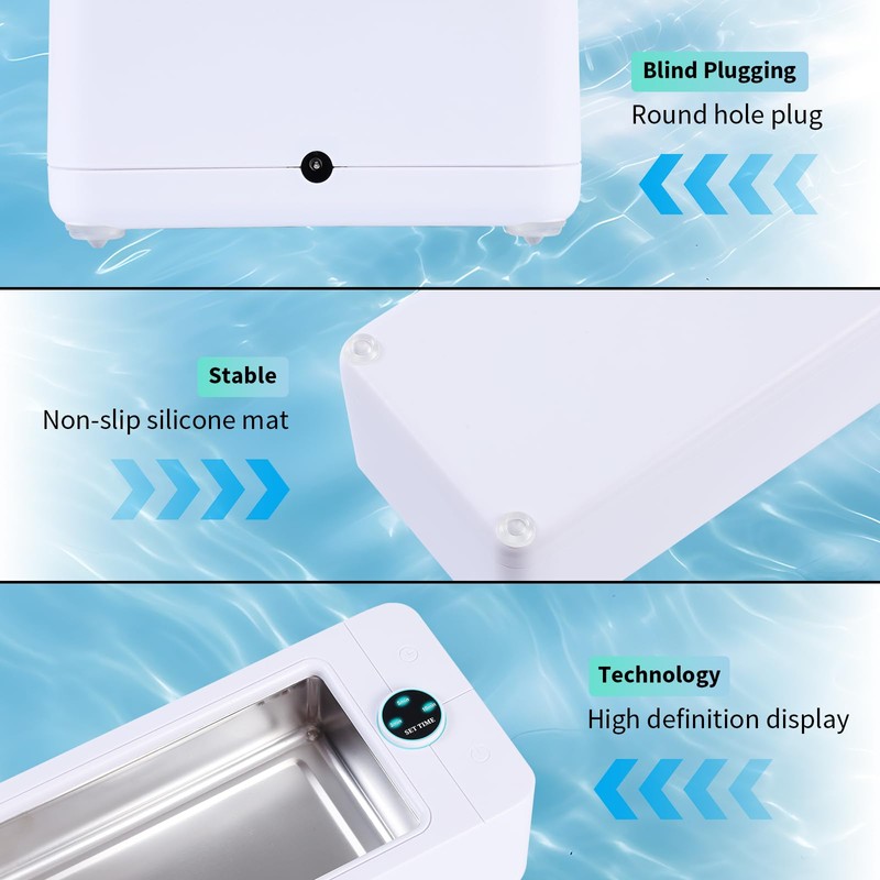 Cudinham Ultrasonic Jewelry Cleaner, 50Khz Professional Ring Cleaner with Digital
