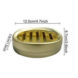 JDF3CISH Jaboneras para Bañocon Bandeja de Drenaje, Jabón Sólido para Jabón Sólido, Bandeja de Jabón de Plástico con Tapa, Bandeja de Jabón Portátil, Adecuada para Baño, Gimnasio, Hogar (Dorado)