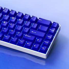 GMKWTL XVX Blue Keycaps, Double Shot PBT Keycap Set with Cherry Profile, 121-Keys Jade-Like Keyboard Keycaps Compatibility with ANSI Layout MX Switches Mechanical Keyboard
