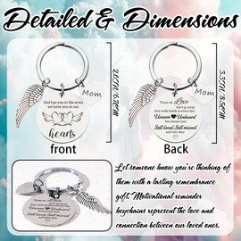 Mom Bereavement Memorial Gifts Keychains - Remembrance Mother Keychain, Sympathy Gifts for Loss of Loved One, Grieving Loss of Mother - God Has You in His Arms, We Have You in Our Hearts(Round)