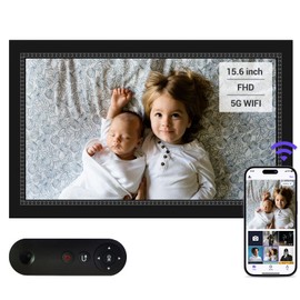 Digital Photo Frame WiFi 15.6 Inch Smart Digital Picture Frame with 1920x1080 IPS Touch Screen, Auto-Rotate and Slideshow, Easy Setup to Share Moments Via APP from Anywhere Anytime (15.6)