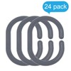 Qulable 24 pcs Shower Curtain Rings Plastic Shower Curtain Hooks