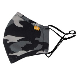 Spring Notion Reusable Washable Camouflage Cotton Cloth Face Mask for Adults and Kids Black Large