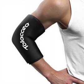 Elbow and Knee Ice Pack - Cold Ice Sleeve with Reusable Gel & Cold Therapy Compression for Knee, Shin Splints, Calf Strain, Flexible Ice Pack for Tennis Elbow, Tendinitis (Medium (Pack of 1), Black)