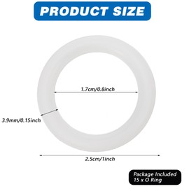 15Pcs 1In Curtain O Rings, Transparent O Rings for Crafts Crochet, Durability Plastic Ring for Curtains, DIY Blinds, Hang on, Thicker Transparent Ring Roman Shades Circle Hook Craft Tool