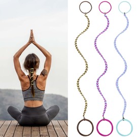 3 Packs 16" Colorful Spiral Hair Ties No Damage for Women, Elastic Ponytail Holders Hair Bands for Short Fine Thin Hair Ponytail Wrap Hair Tie for Wind Water Braided Hair Ties Scrunchies