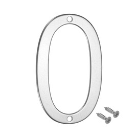M METERXITY 1-Pack House Number, 3 Inch 304 Stainless Steel Mailbox Number Door Number Signage for Garden/Hotel/Mailbox/Address/Sign, House Number for Outside [Number 0, Silver]