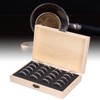 20 Grid Coin Collection Box Wooden Coin Protection Storage Box