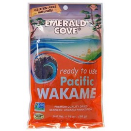 Emerald Cove Silver Grade Wakame (Dried Seaweed), 1.76 Ounce Bag