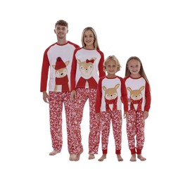 ChicWhisper Christmas Family Matching Pyjamas XMAS Adult Ladies Mens Kids Nightwear PJS 100% Cotton Set UK