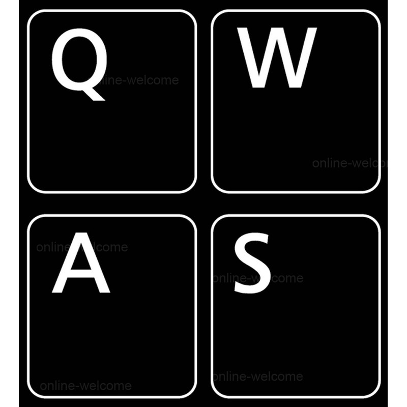 English US Non-Transparent Keyboard Sticker Black Background