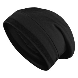 Prasacco Satin Hair Bonnet for Sleeping, Sleeping Bonnet Adjustable Strap Curly Natural Hair Caps Hair Wrap Cover Sleeping Hair Wrap for Women Men Adult (Black)