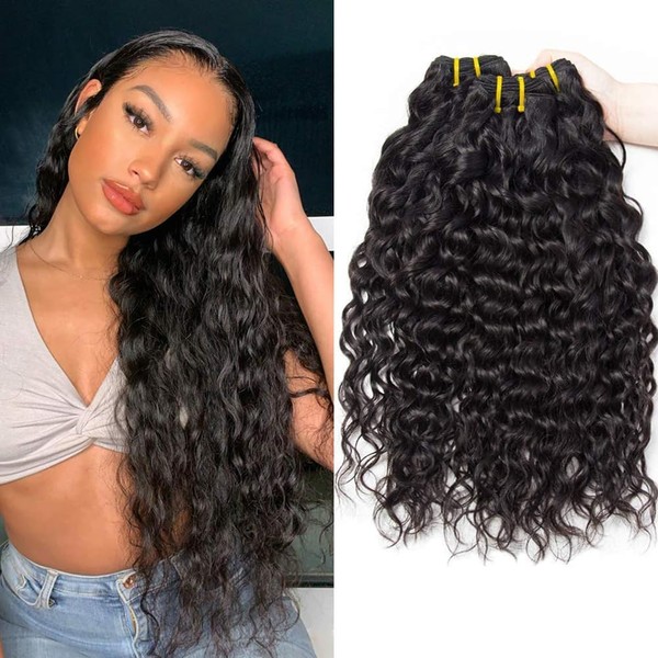 LOVFIR Water Wave Human Hair Bundles Real Human Curly Weave,