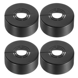 uxcell Wall Split Flange, 4 Pcs 70x30 mm - Cuttable ABS Round Escutcheon Plate Cover Buckle, Shower Arm Flange for 20/25/33mm(0.8/1.0/1.3 Inch) Water Pipe Faucet Decoration (Black)