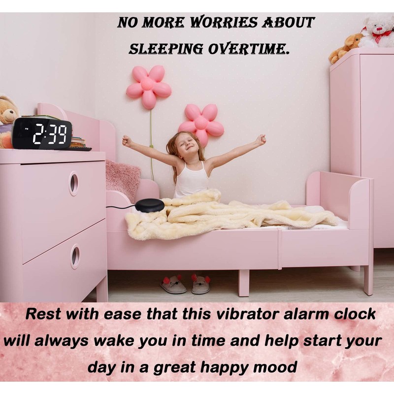 Loud Alarm Clock with Bed Shaker, Vibrating Alarm Clock for