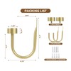 KAMANINA Curtain Holdbacks for Wall, Modern Cap Finials, Warm Gold